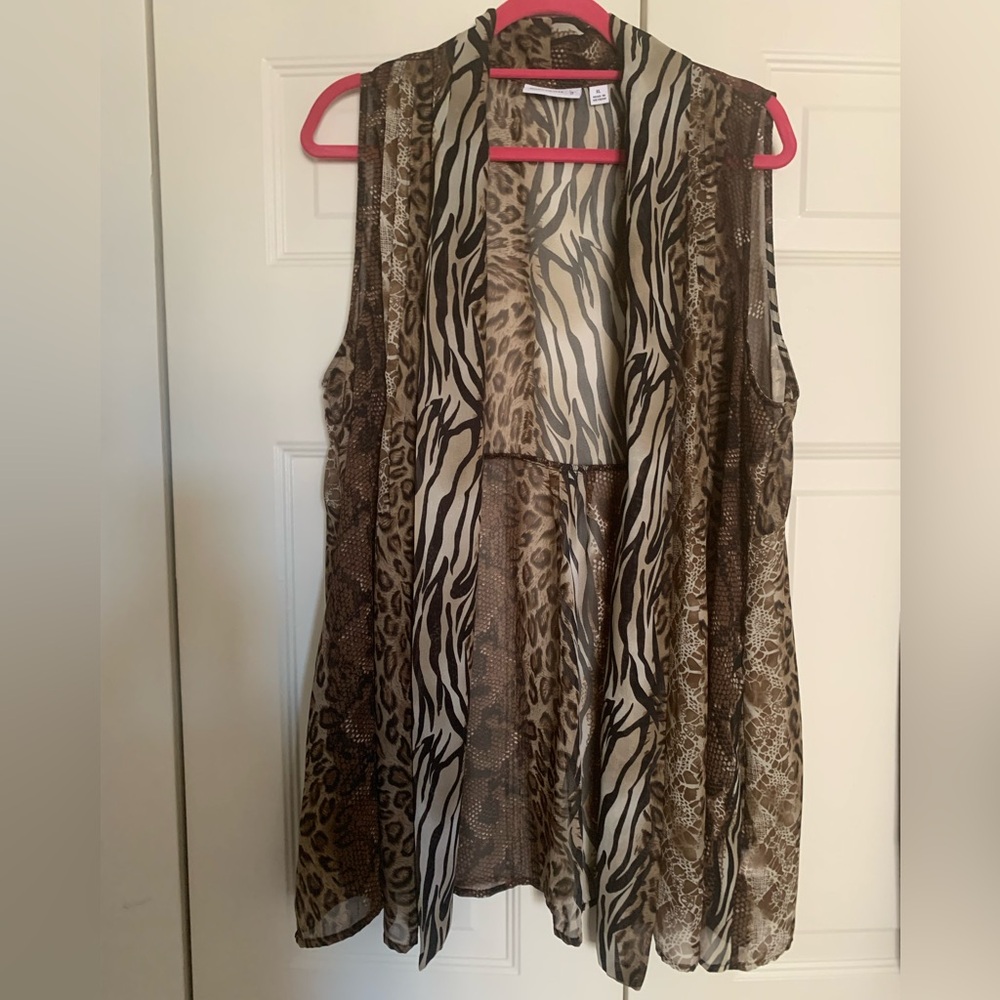 Susan Graver Chiffon Animal Print Vest